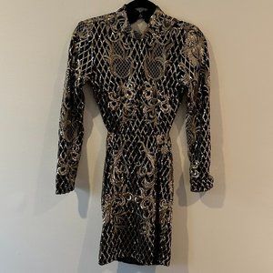 L’Atiste Black with gold dress with embroidery and sequins. Beautiful!